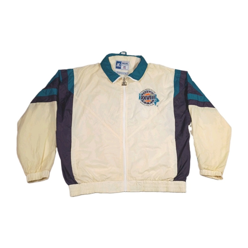 Vtg 1994 Super Bowl XXVIII Starter Authentic Pro Line Windbreaker Jacket Mens XL
